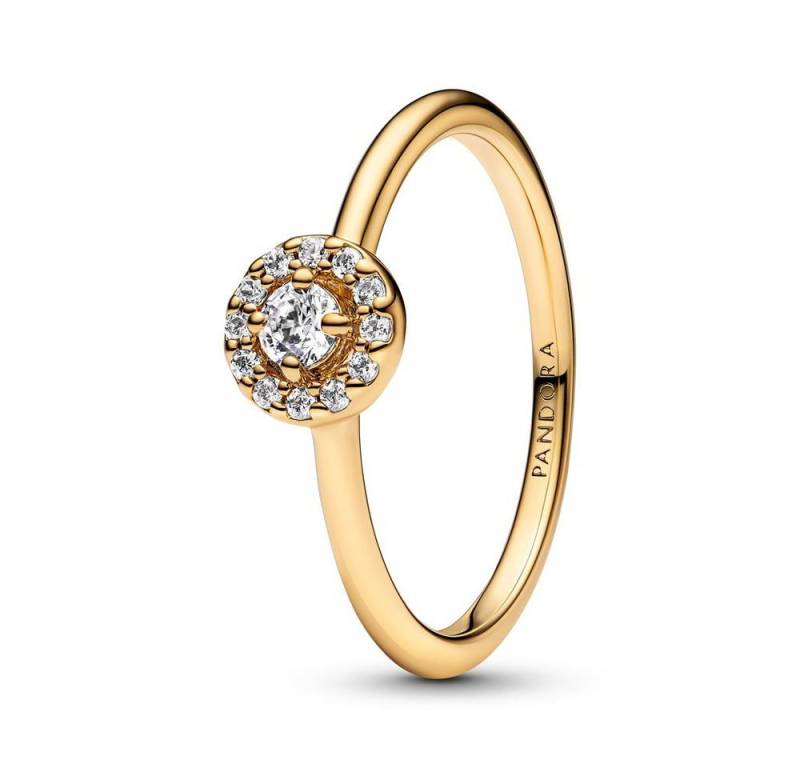 Pandora Fingerring Halo-Ring für Damen mit Zirkonia, PANDORA Timeless, IP Gold von Pandora
