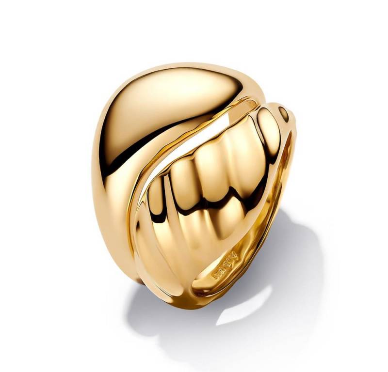 Pandora Fingerring Kombinierbare wellige Damenringe, Essence, vergoldet von PANDORA von Pandora