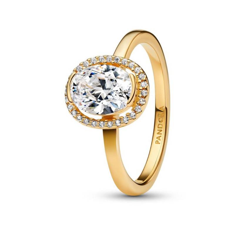 Pandora Fingerring Ovaler PANDORA Timeless Damenring mit Zirkonia, IP Gold von Pandora