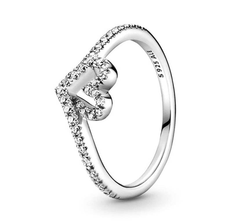 Pandora Fingerring PANDORA Wishbone Ring für Damen aus 925er Silber mit Zirkonia von Pandora