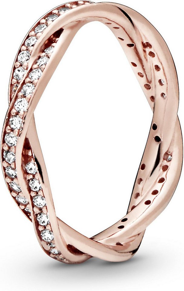 Pandora Fingerring Pandora Funkelnde Gedrehte Linien Ring 180892CZ Damenring von Pandora