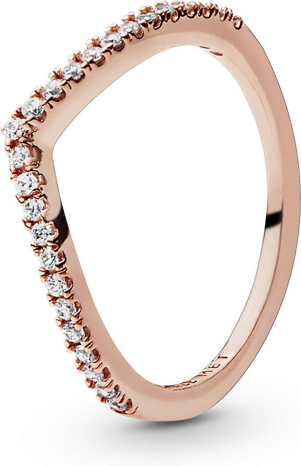 Pandora Fingerring Pandora Funkelnder Wishbone Ring 186316CZ Damenring von Pandora