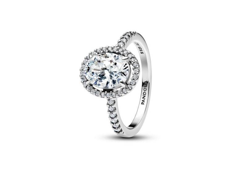 Pandora Silberring Pandora Ring Oval Sparkling Halo Statement 193777C01-54 Silber von Pandora