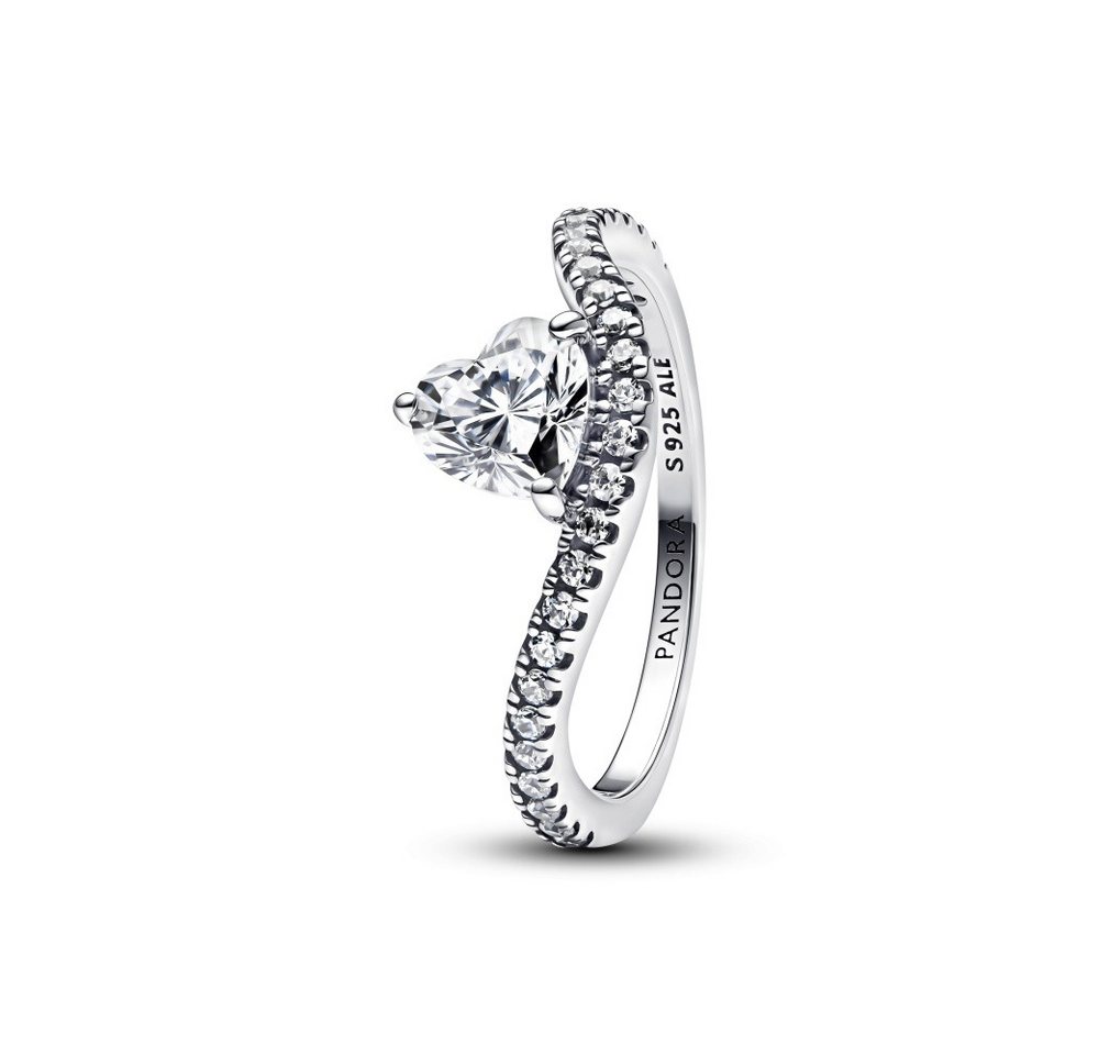 Pandora Fingerring Pandora Timeless Welliger Pavé Herz Ring 193661C01-56 von Pandora
