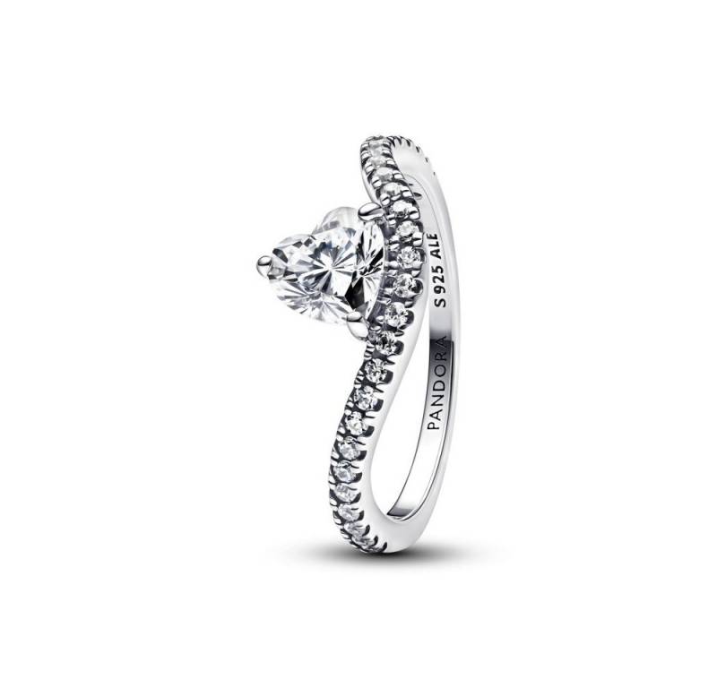 Pandora Fingerring Pandora Timeless Welliger Pavé Herz Ring 193661C01-56 von Pandora