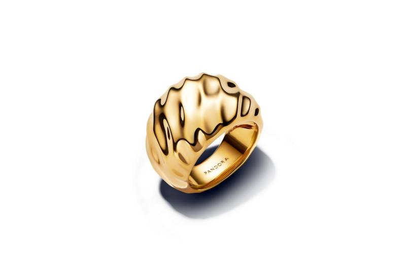 Pandora Fingerring Ring Damen Welliges Statement 14K Vergoldet 163884C00 Gr. 52 von Pandora