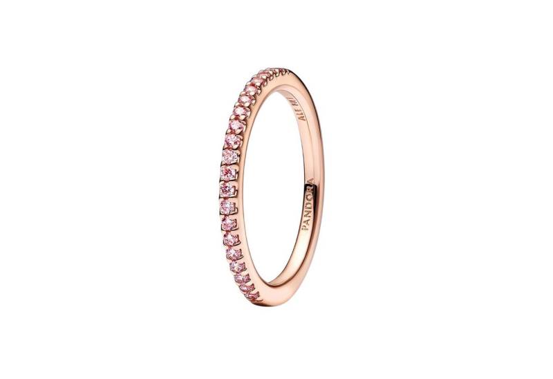 Pandora Fingerring Ring Funkelnder Rosafarbener Pavé-Band Rosévergoldet 182999C01 Gr. 5 von Pandora
