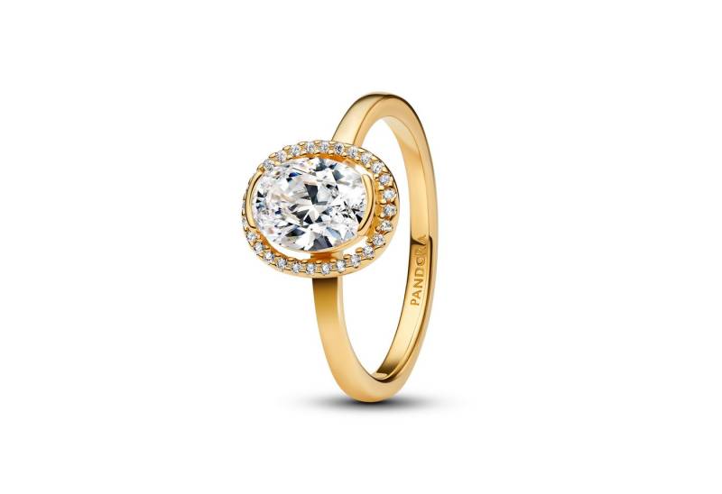 Pandora Fingerring Ring Funkelnder Strahlenkranz Oval Vergoldet 163802C01Gr. 52 von Pandora