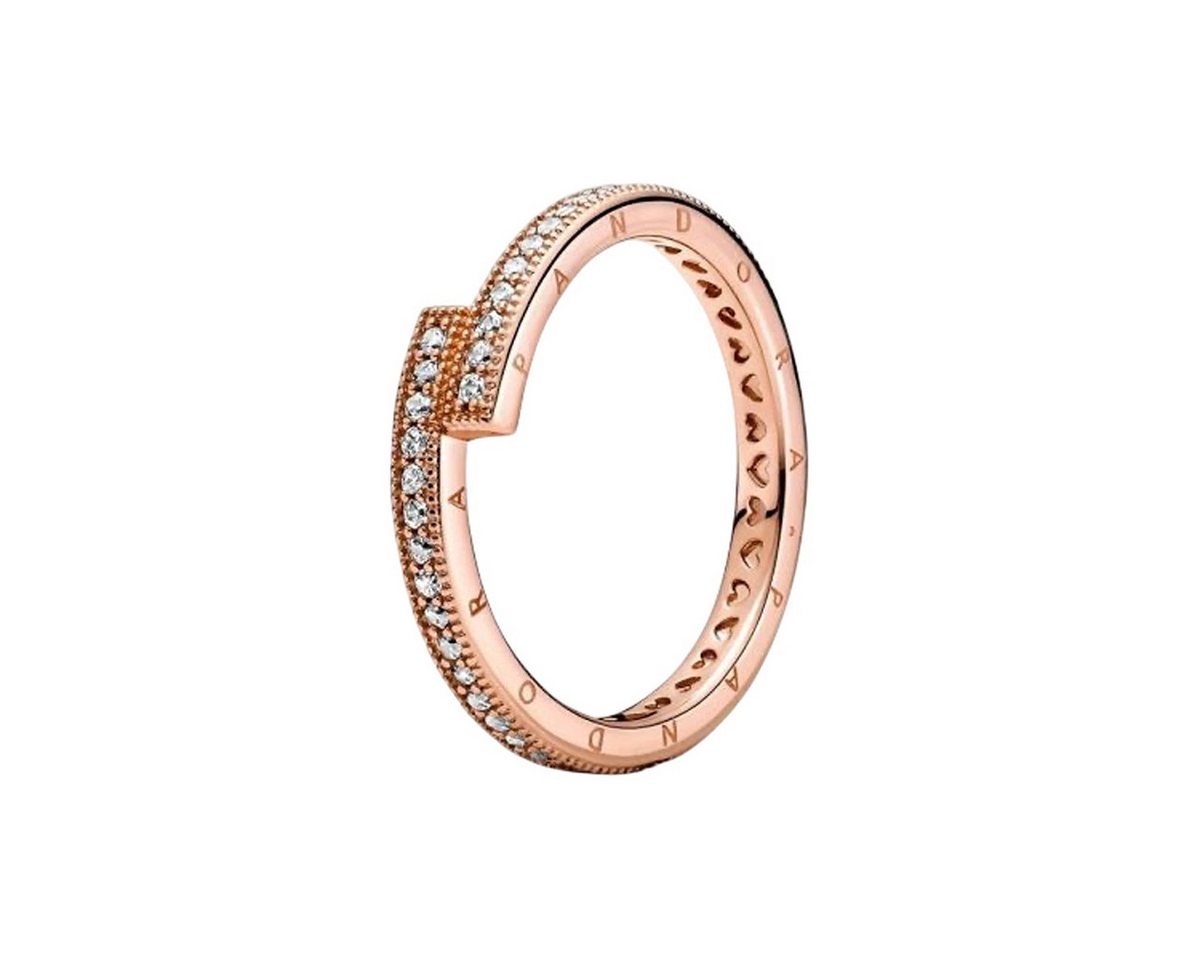 Pandora Fingerring Rose 189491C01 Ring Damen Funkelnd Überlappend Zirkonia Gr. 56 von Pandora