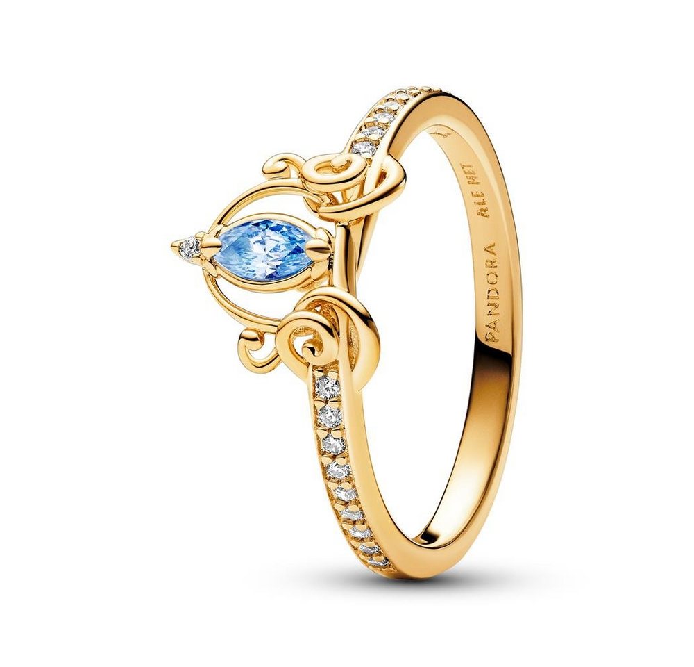 Pandora Fingerring Vergoldeter Disney Cinderella Ring mit blauem Zirkonia von PANDORA von Pandora