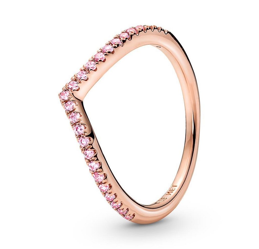 Pandora Fingerring Wishbone Damenring von PANDORA mit rosafarbenen Zirkonia, ROSE von Pandora