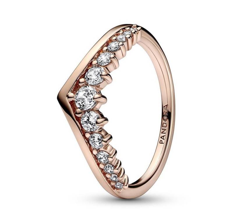 Pandora Fingerring Wishbone Ring für Damen von PANDORA, rosé mit Zirkonia von Pandora