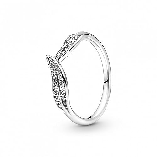 PANDORA Funkelnde Blätter Ring in Sterling Silber mit Zirkoniasteinen Moments Collection, Größe 56 von PANDORA