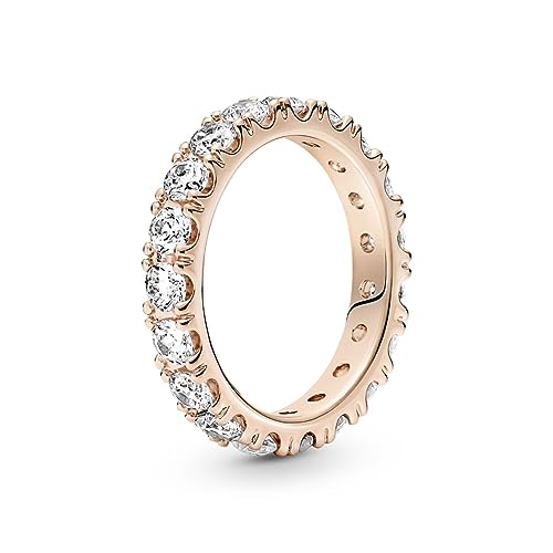 PANDORA ROSE Timeless Ring "funkelnde Reihe" 14k rosévergoldet, Zirkonia 180050C01 52 von Pandora