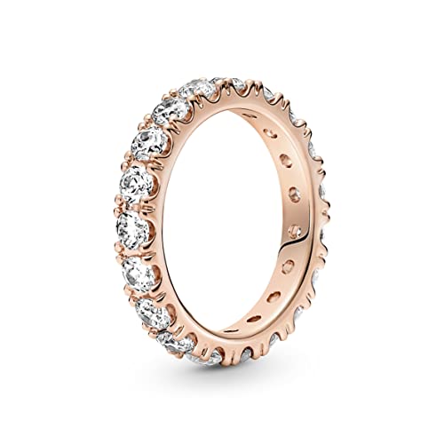 PANDORA ROSE Timeless Ring "funkelnde Reihe" 14k rosévergoldet, Zirkonia 180050C01 56 von Pandora