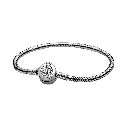 PANDORA Funkelndes Crown O Schlangen-Gliederarmband in Silber 17cm, 599046C01-17 von PANDORA