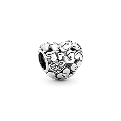 Pandora Funkelndes Offen gearbeitetes Herz Charm aus Sterling-Silber mit Cubic Zirkonia, 791061C01 von Pandora