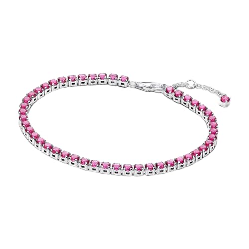 Pandora Funkelndes Rosafarbenes Tennisarmband aus Sterling-Silber, mit Kristallen verziert, aus der Timeless Kollektion, Länge: 16 cm, 591469C04-16 Pandora Funkelndes Rosafarbenes Tennisarmband aus Sterling-Silber, mit Kristallen verziert, aus der Timeless Kollektion, Länge: 16 cm, 591469C04-16 von PANDORA