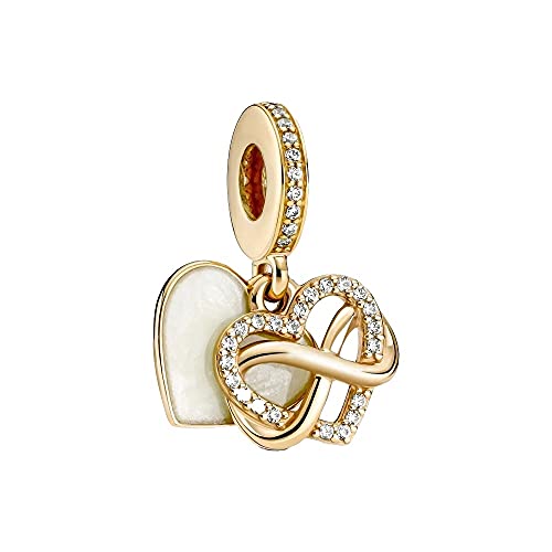 PANDORA Funkelndes Unendlichkeits-Herz Charm-Anhänger aus Gold mit Cubic Zirkonia aus der PANDORA Moments Kollektion, 759516C01 von PANDORA