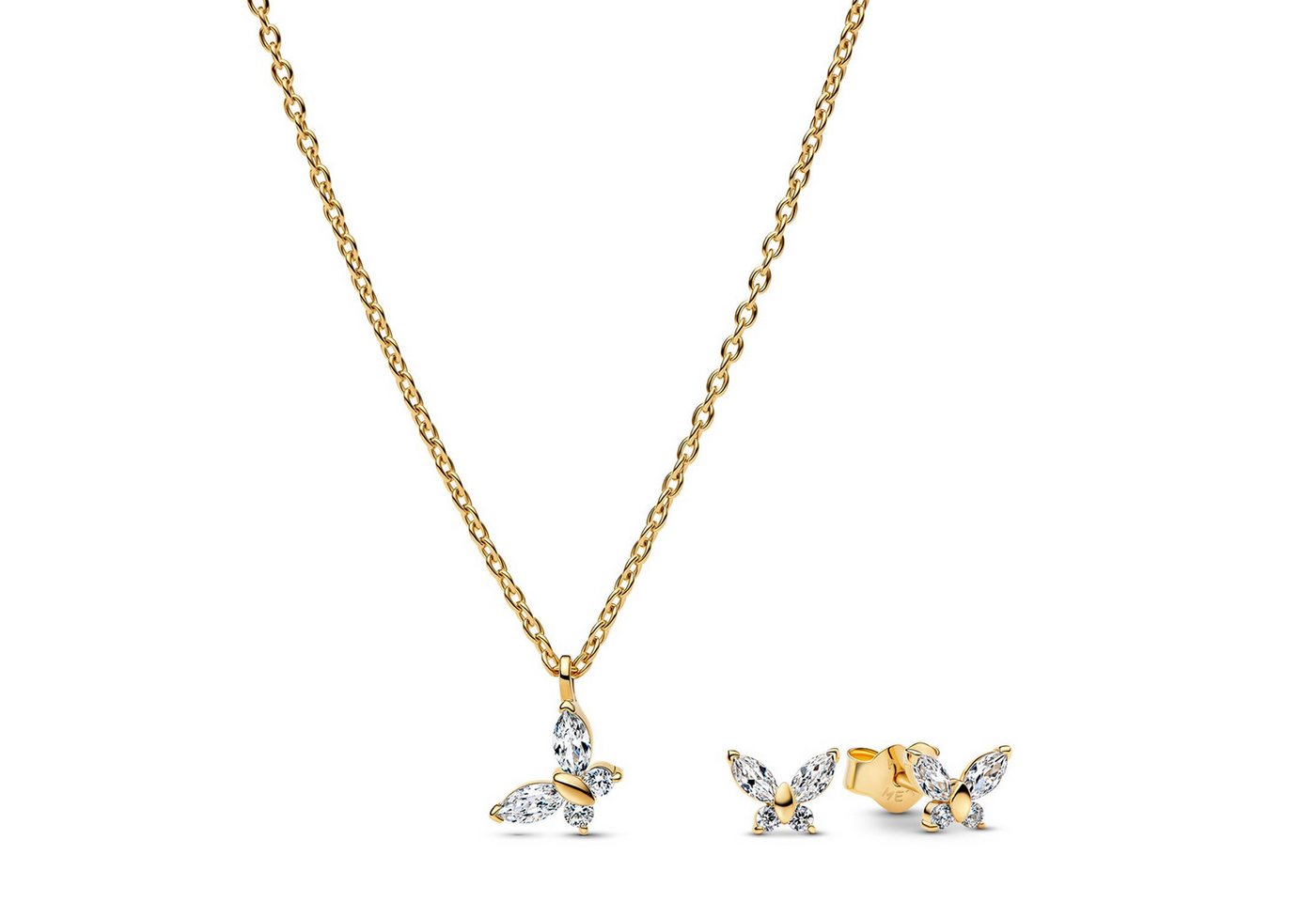 Pandora Halsreif Kette und Ohrringe Goldfarben von Pandora