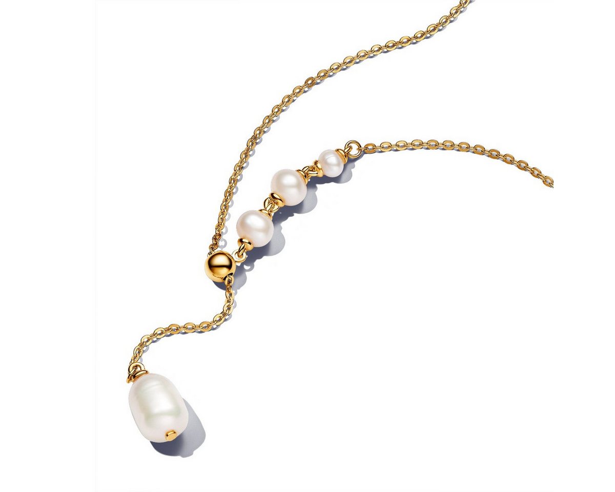 Pandora Kette mit Anhänger Essence Collier Halskette mit Perlen Vergoldet 65cm 363259C01 von Pandora