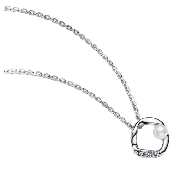 Pandora Kette mit Anhänger 393303C01-45, Pandora Essence, Sterling Silber, Perle, organisch, Zirkonia von Pandora
