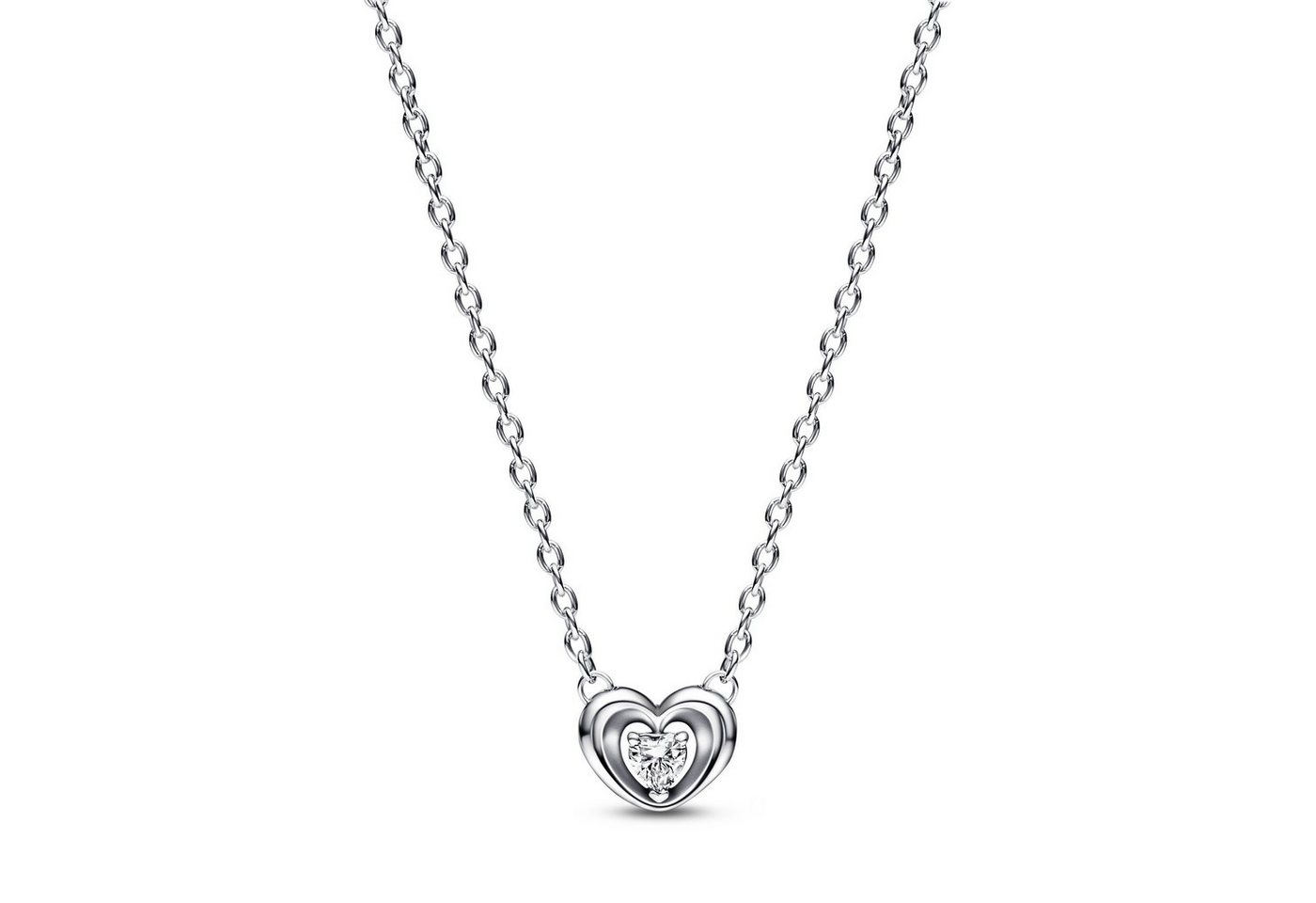 Pandora Kette mit Anhänger Pandora Kette Radiant Heart & Floating Stone Pendant 392494C01-45 Silber von Pandora