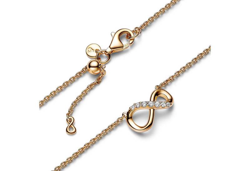 Pandora Kette mit Anhänger Schmuck-Set Funkelnde Unendlichkeit Goldfarben von Pandora
