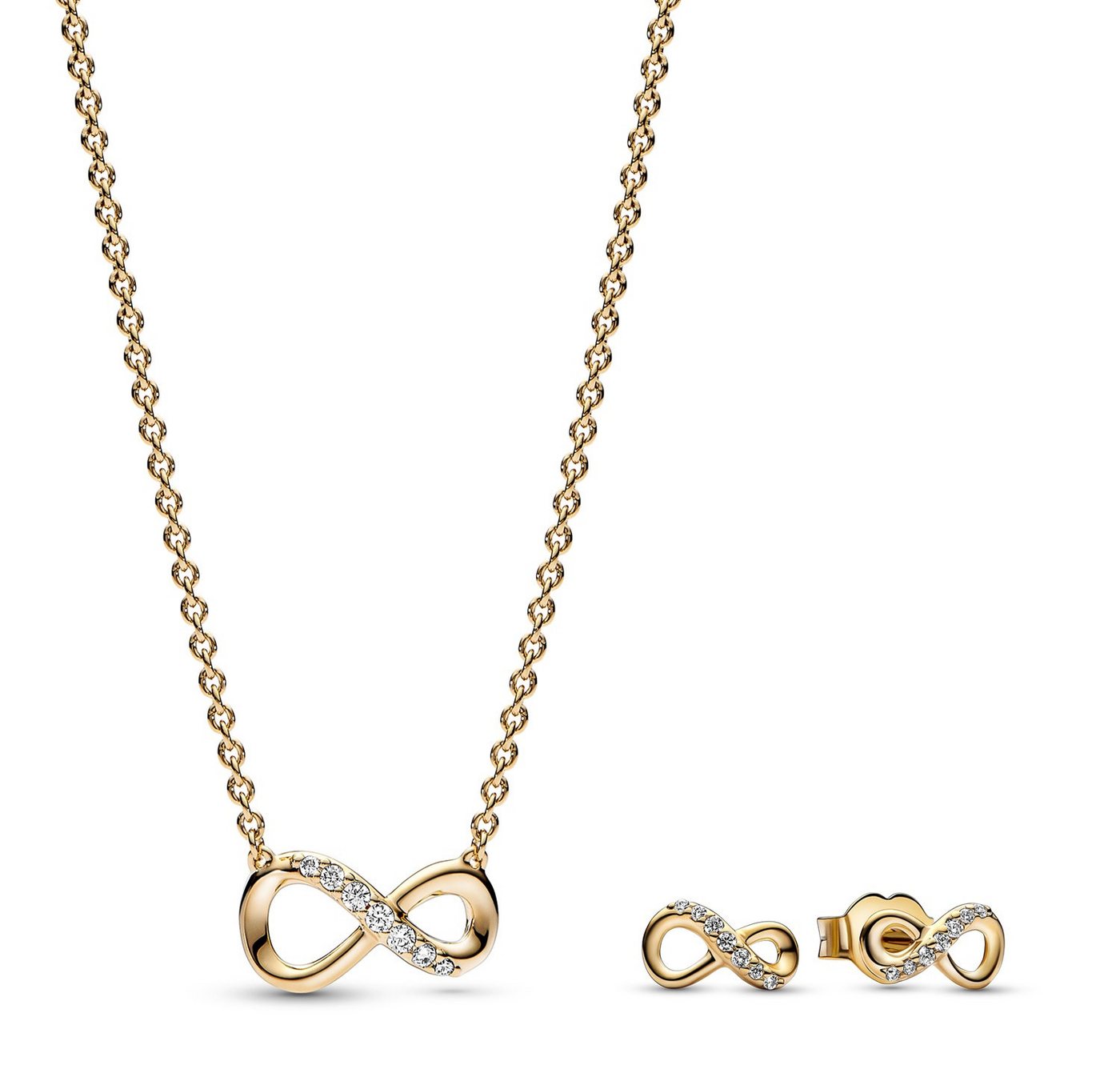 Pandora Kette mit Anhänger Schmuck-Set Funkelnde Unendlichkeit Goldfarben von Pandora