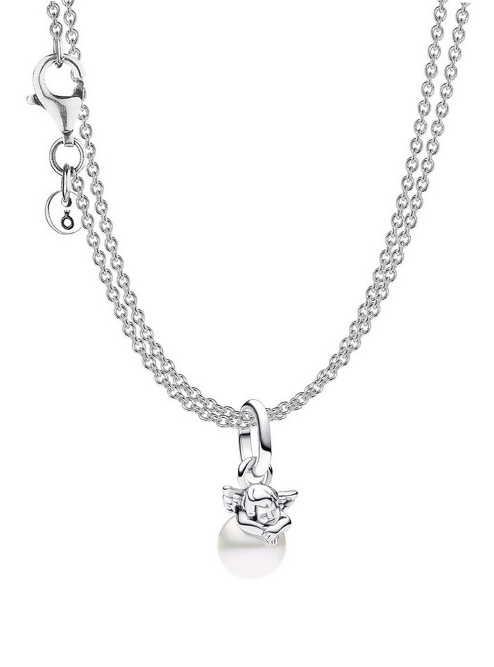 Pandora Kette mit Anhänger Schmuckset für Damen Silber mit 2-reihiger Amor von Pandora