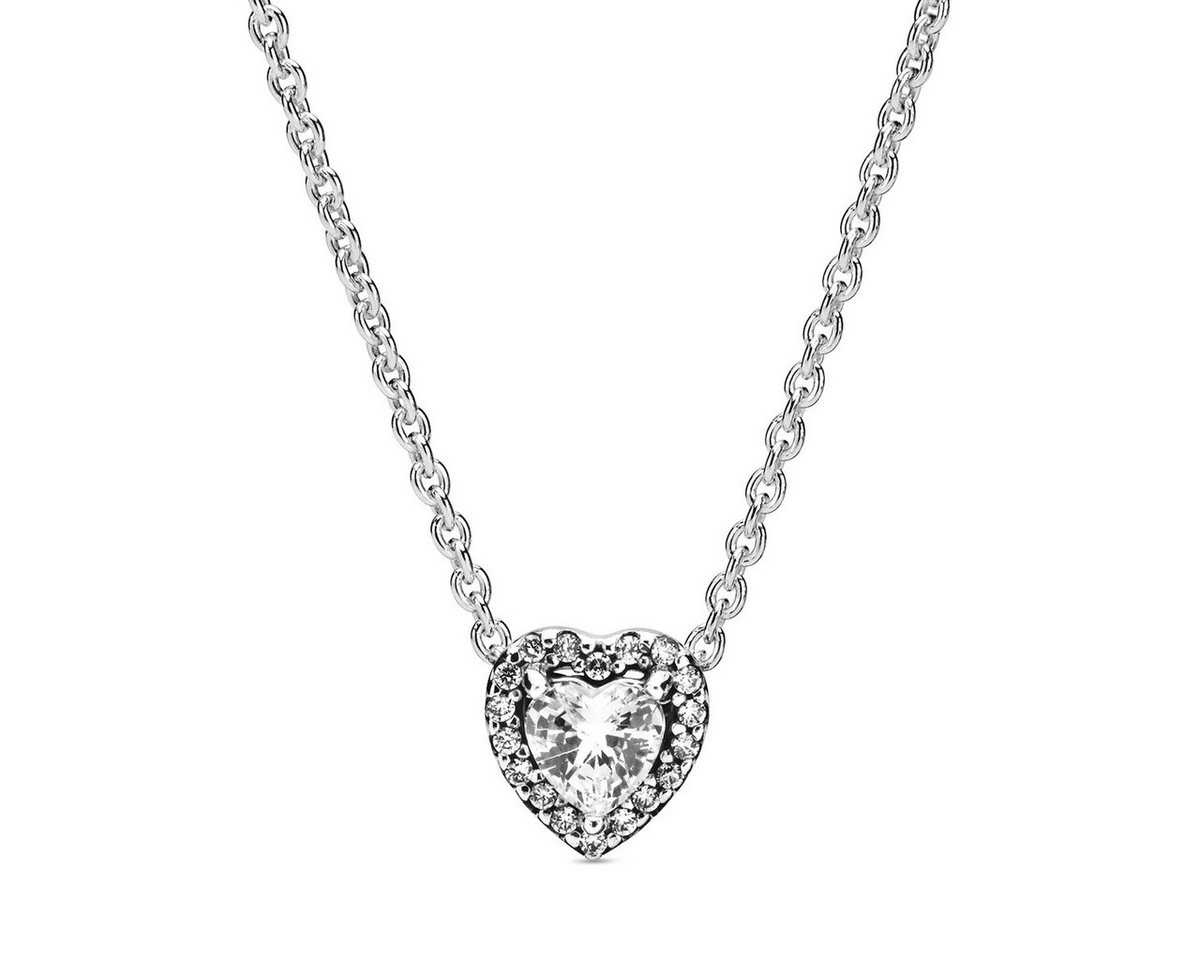Pandora Kette und Anhänger Set 398425C01 Halskette mit Anhänger Damen Erhabenes Herz Silber 45 cm von Pandora