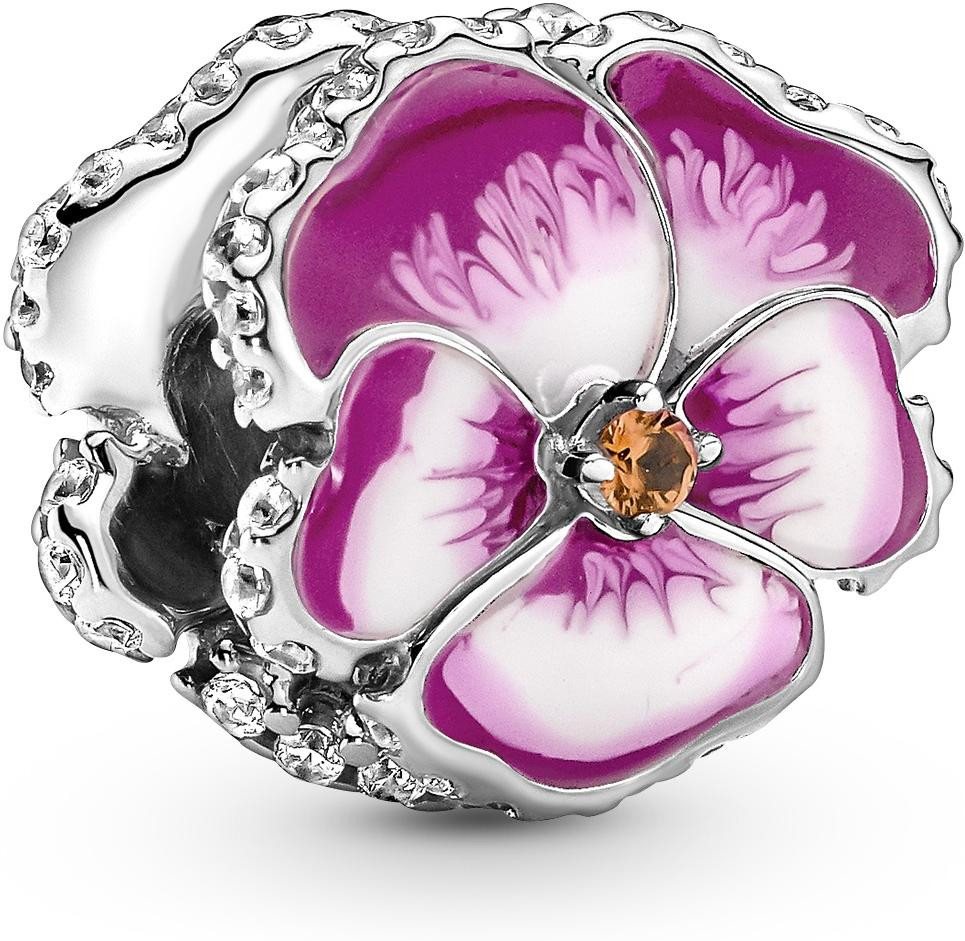 Pandora Kettenanhänger Pandora Rosafarbenes Stiefmütterchen Charm 790777C01 Anhänger von Pandora