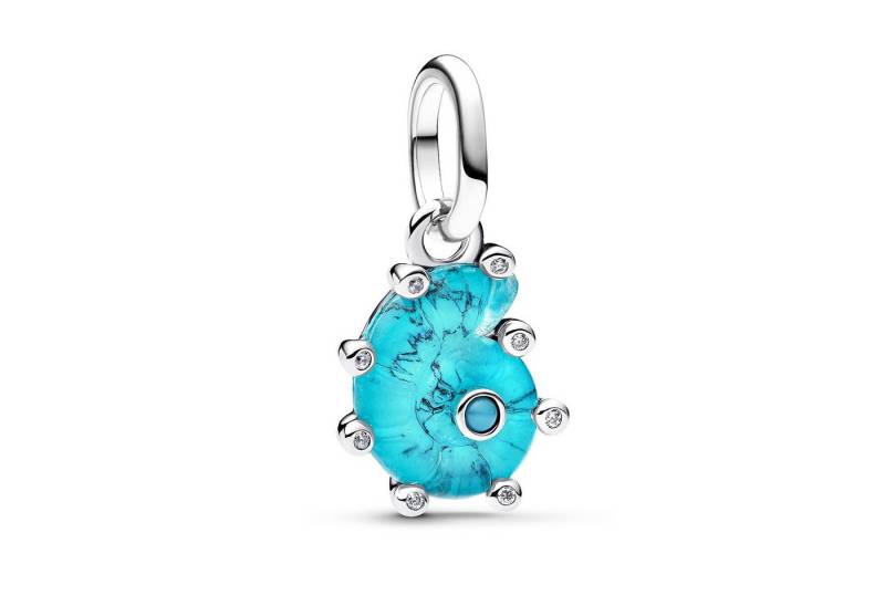 Pandora Kettenanhänger Silber Charm-Blaue Muranoglas Meeresschnecke von Pandora