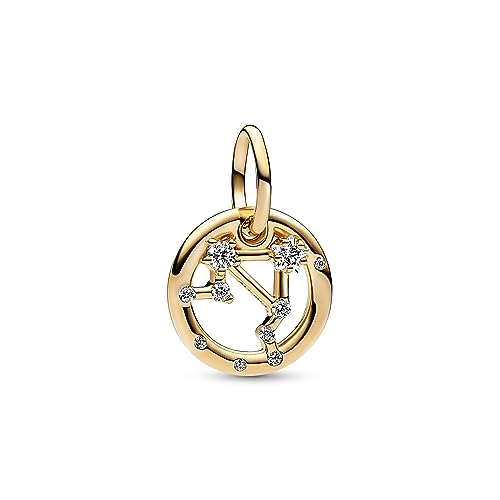 PANDORA Moments Sternzeichen Waage Charm-Anhänger aus Sterling Silber mit 14 Karat vergoldeter Metalllegierung, Zirkonia, Kompatibel Moments Armbänder, 762712C01 PANDORA Moments Sternzeichen Waage Charm-Anhänger aus Sterling Silber mit 14 Karat vergoldeter Metalllegierung, Zirkonia, Kompatibel Moments Armbänder, 762712C01 von PANDORA