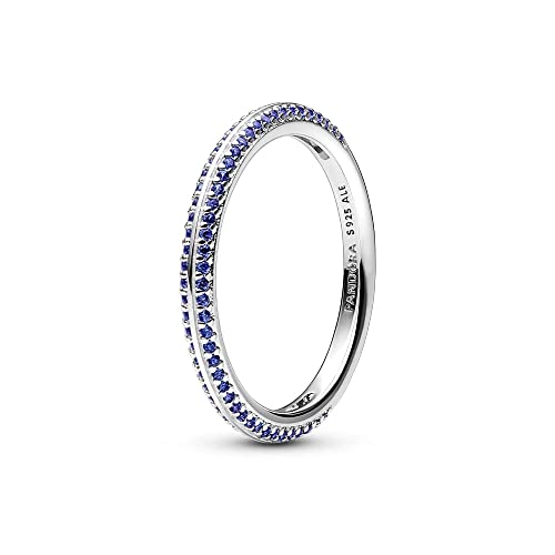 PANDORA ME Blue Pavé Ring Größe 54 aus Sterling-Silber mit künstlichen Kristallen, Ausschließlich Kompatibel ME, 199679C03-54 von PANDORA