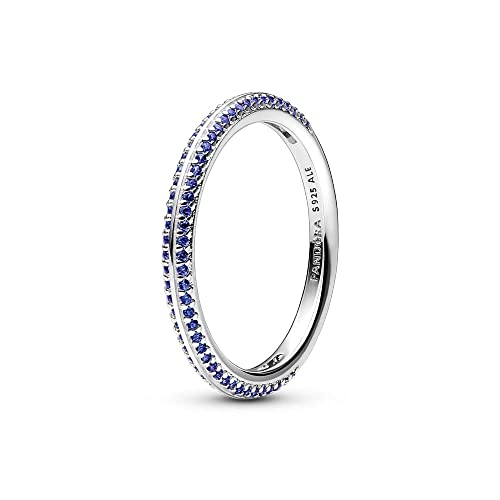 PANDORA ME Blue Pavé Ring Größe 56 aus Sterling-Silber mit künstlichen Kristallen, Ausschließlich Kompatibel ME, 199679C03-56 von PANDORA