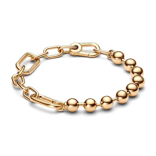PANDORA ME Metallperlen & Gliederkettenarmband aus Sterling Silber mit 14 Karat vergoldete Metalllegierung, Kompatibel ME, Größe: 20cm, 562793C00-4 PANDORA ME Metallperlen & Gliederkettenarmband aus Sterling Silber mit 14 Karat vergoldete Metalllegierung, Kompatibel ME, Größe: 20cm, 562793C00-4 von PANDORA