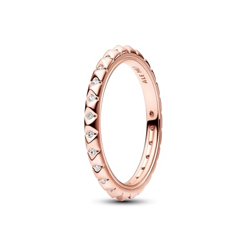 PANDORA ME Pyramiden Ring aus Sterling Silber mit 14 Karat rosévergoldete Metalllegierung, Cubic Zirkoniastein verziert, Größe: 58, 182800C01-58 von PANDORA