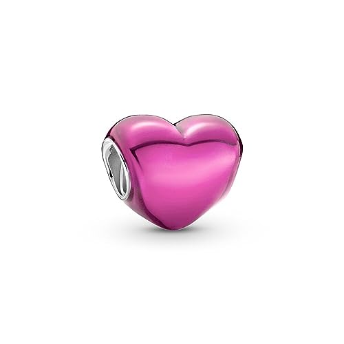 PANDORA Metallic Rosafarbenes Herz Charm aus Sterling-Silber, 799291C03 von PANDORA