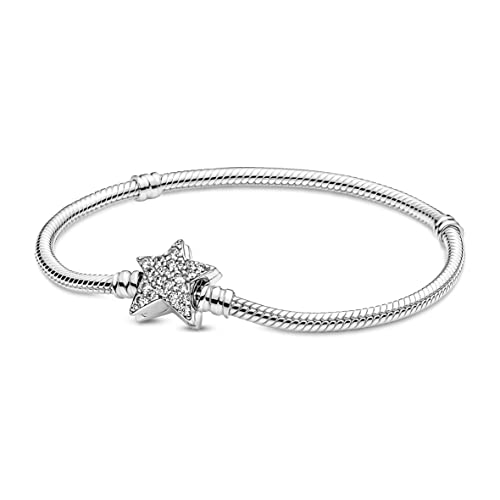 Pandora Armband Timeless "Sternverschluss" Silber, Zirkonia 599639C01 Pandora Moments Asymmetrischer Stern-Verschluss Schlangen-Gliederarmband in Sterling-Silber, Gr. 23, 599639C01-23 Pandora Armband Timeless "Sternverschluss" Silber, Zirkonia 599639C01 Pandora Moments Asymmetrischer Stern-Verschluss Schlangen-Gliederarmband in Sterling-Silber, Gr. 23, 599639C01-23 von Pandora