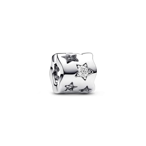 PANDORA Moments Ausgestanztes Funkelndes Stern Charm aus Sterling Silber mit Zirkonia, Kompatibel Moments Armbändern, 792827C01 PANDORA Moments Ausgestanztes Funkelndes Stern Charm aus Sterling Silber mit Zirkonia, Kompatibel Moments Armbändern, 792827C01 von PANDORA