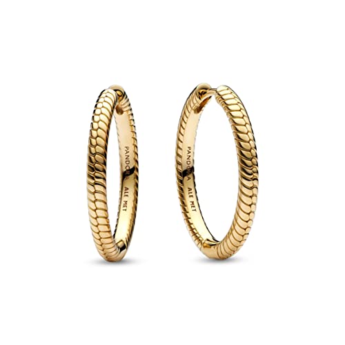PANDORA Charm-Ohrringe mit 14 Karat vergoldeter Metalllegierung mit Schlangengliederkettenmuster, Kompatibel mit PANDORA Moments Charms, 269532C00 PANDORA Charm-Ohrringe mit 14 Karat vergoldeter Metalllegierung mit Schlangengliederkettenmuster, Kompatibel mit PANDORA Moments Charms, 269532C00 von PANDORA