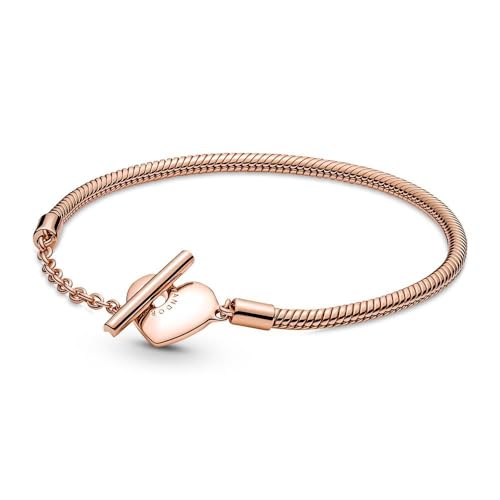 Pandora Armband Moments "Gravierbares Herz" T-Verschluss 14k rosévergoldet 589285C00 17 cm von Pandora