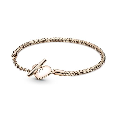 Pandora Armband Moments "Gravierbares Herz" T-Verschluss 14k rosévergoldet 589285C00 19 cm von Pandora