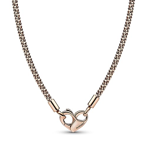 PANDORA Moments Studded Chain Halskette aus Sterling Silber mit 14 Karat rosévergoldete Metalllegierung, Länge 45cm, 382451C00-45 PANDORA Moments Studded Chain Halskette aus Sterling Silber mit 14 Karat rosévergoldete Metalllegierung, Länge 45cm, 382451C00-45 von PANDORA