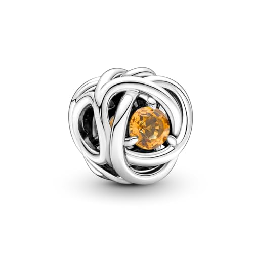 PANDORA November Geburtsstein Honigfarbener Ewigkeitskreis Charm aus Sterling-Silber mit Kristallen, 790065C04 PANDORA November Geburtsstein Honigfarbener Ewigkeitskreis Charm aus Sterling-Silber mit Kristallen, 790065C04 von PANDORA