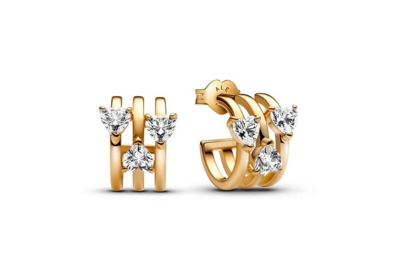 Pandora Ohrring-Set Pandora Creolen Tripple Heart Hoop 263656C01 Pandora Ohrring-Set Pandora Creolen Tripple Heart Hoop 263656C01 von Pandora