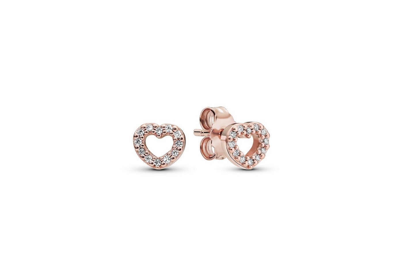 Pandora Ohrring-Set Pandora Ohrstecker Damen 280528CZ 14k rosé vergoldet Herzen von Pandora