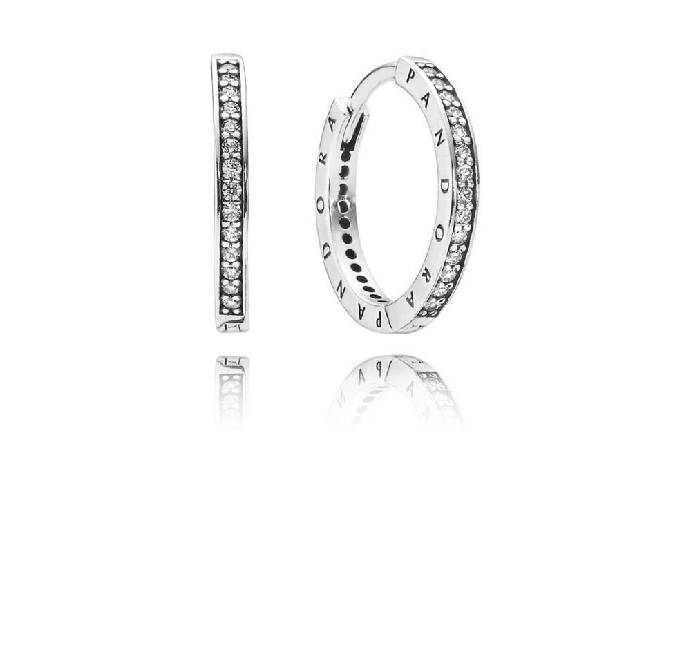 Pandora Paar Creolen 290558CZ Creolen Damen Funkeln und Logo von Pandora