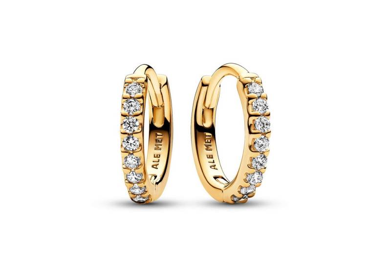 Pandora Paar Creolen Damen-Funkelnde Umarmung Goldfarben von Pandora